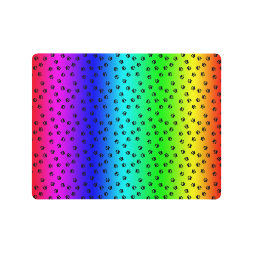rainbow with black paws Mousepad 18"x14"