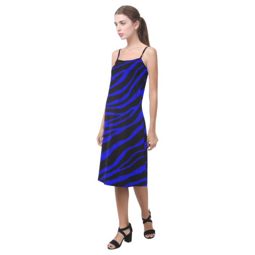 Ripped SpaceTime Stripes - Blue Alcestis Slip Dress (Model D05)
