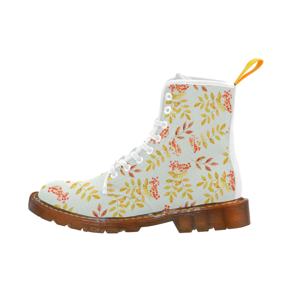 Fall Floral Pattern Martin Boots For Women Model 1203H