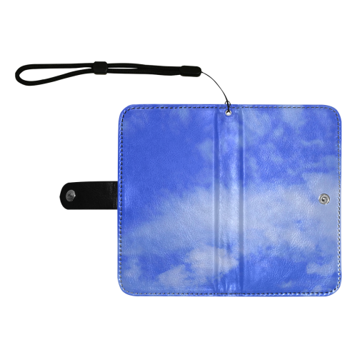 Blue Clouds Flip Leather Purse for Mobile Phone/Large (Model 1703)
