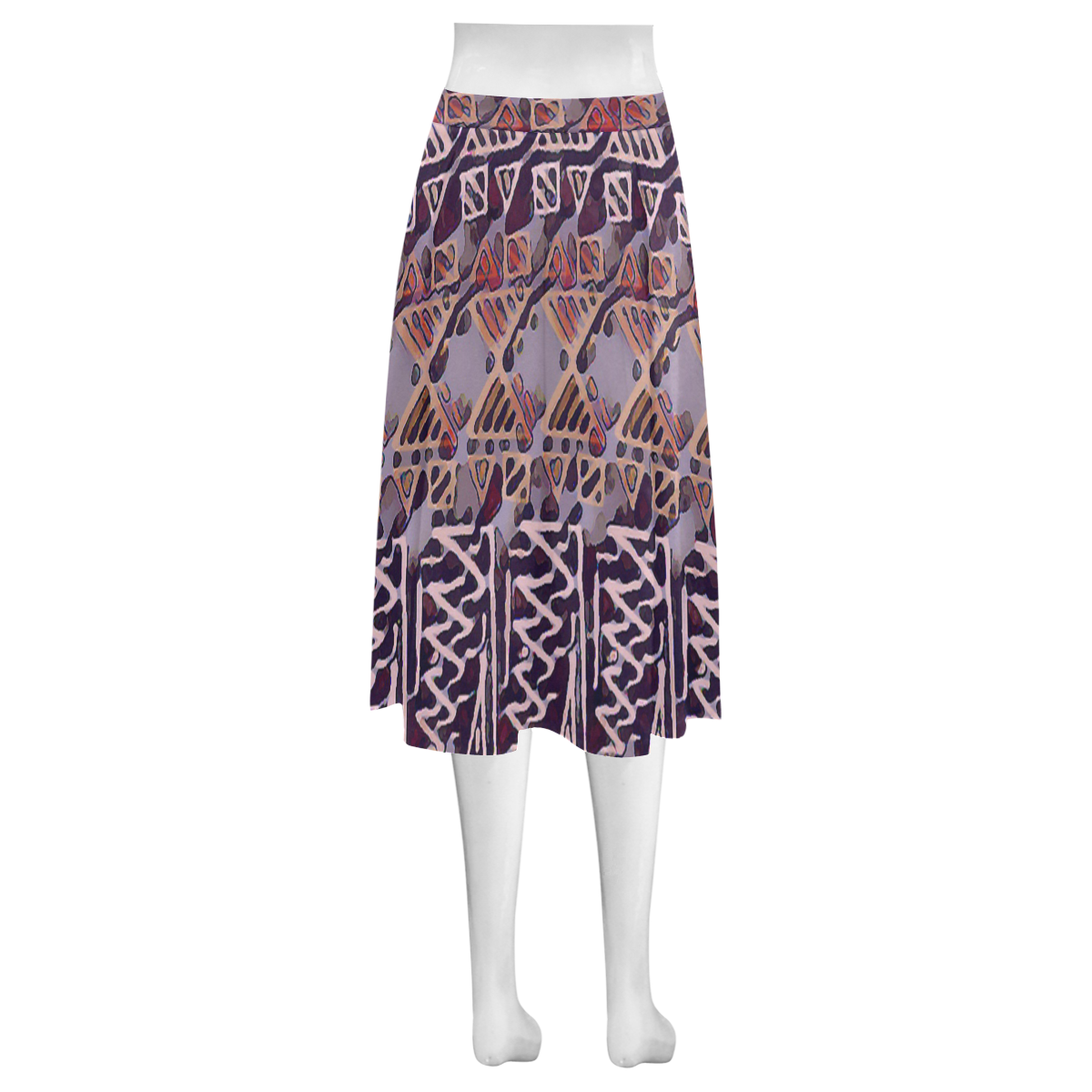 Hour Glass F Mnemosyne Women's Crepe Skirt (Model D16)