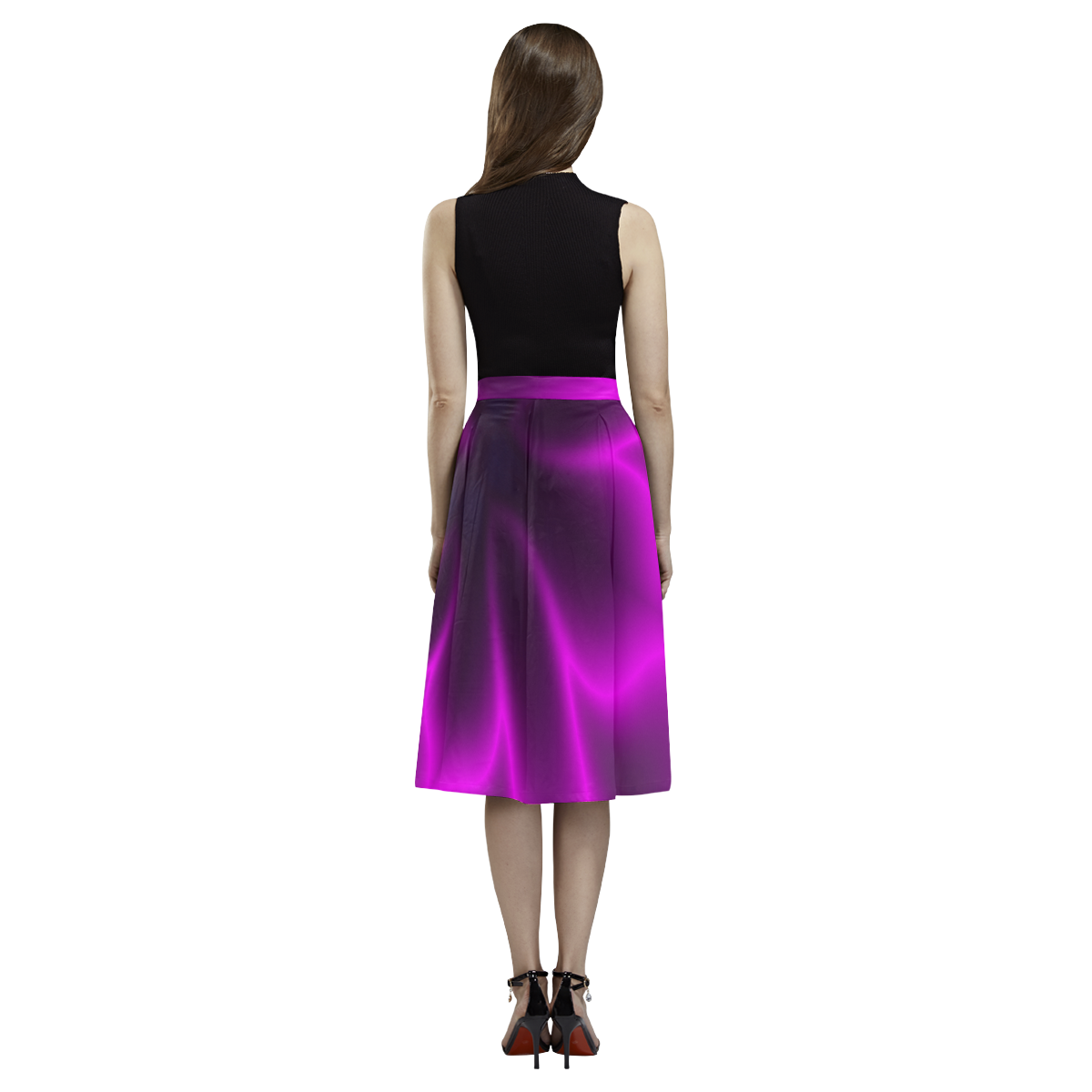 Purple Blossom Aoede Crepe Skirt (Model D16)