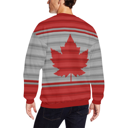 Canada Sweatshirts Winter Print Men's Oversized Fleece Crew Sweatshirt (Model H18)