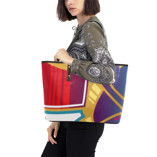 Art Pop Chic Leather Tote Bag (Model 1709)