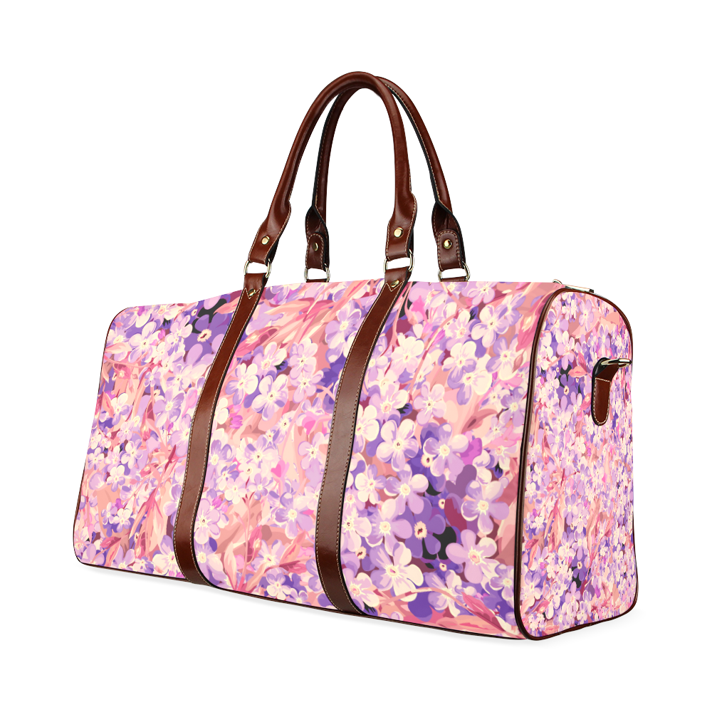 flower pattern Waterproof Travel Bag/Small (Model 1639)