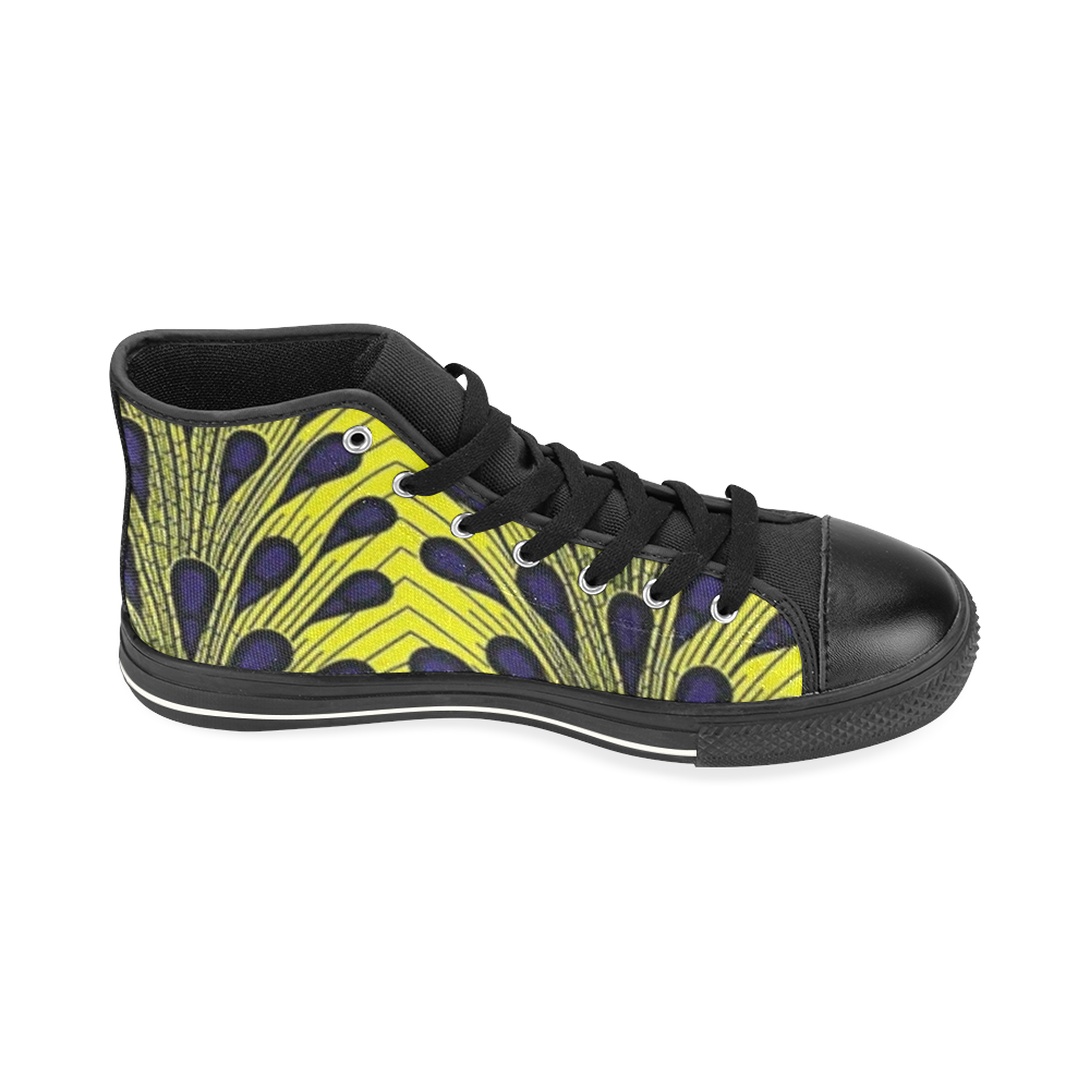 yellow af Amerie' Bowde' High Top Canvas Shoes for Kid (Model 017)