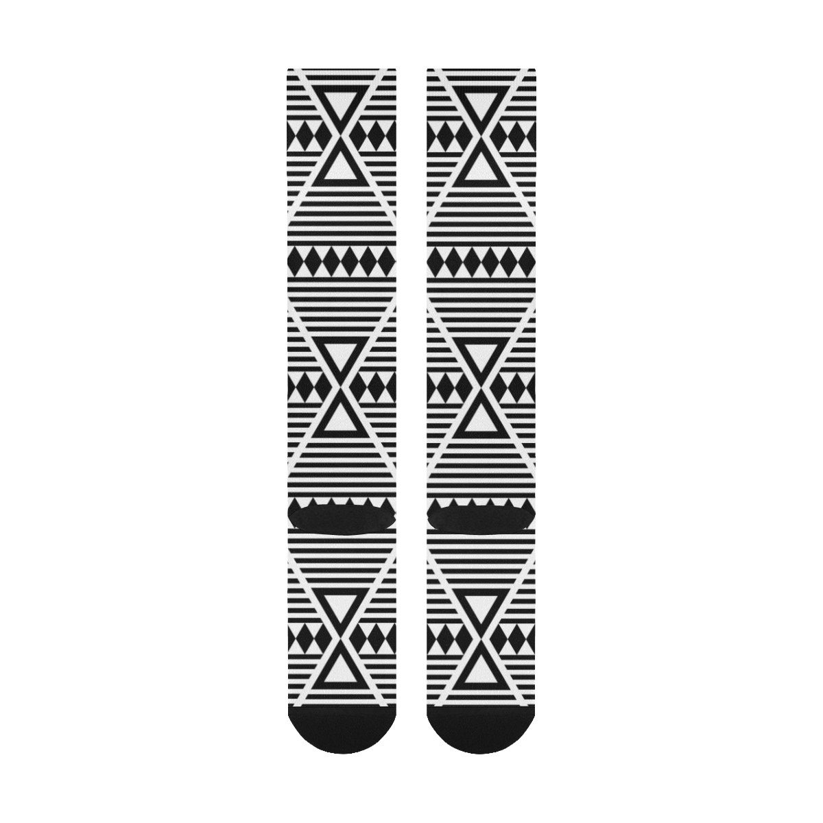 Black Aztec Tribal Over-The-Calf Socks