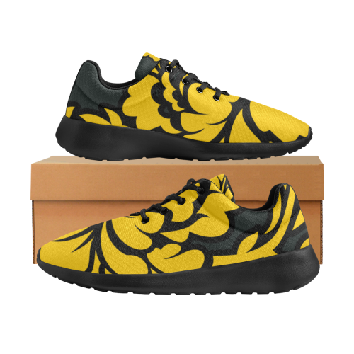 deportivas de hombre estampado amarillo Men's Athletic Shoes (Model 0200)