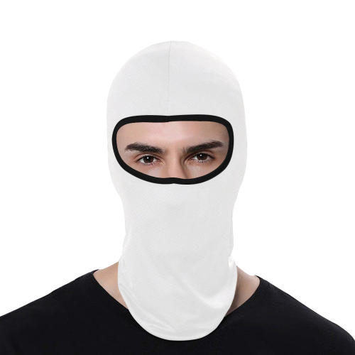 White with Black All Over Print Balaclava