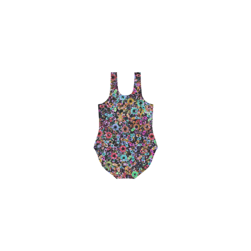 Vivid floral pattern 4181C by FeelGood Vest One Piece Swimsuit (Model S04)