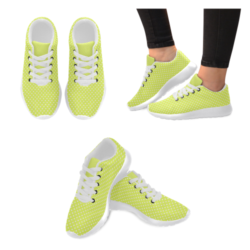 Yellow polka dots Women’s Running Shoes (Model 020)