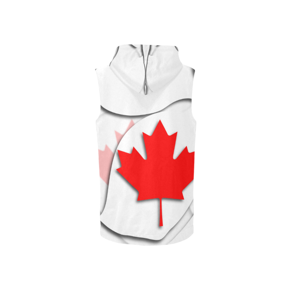 Flag of Canada All Over Print Sleeveless Zip Up Hoodie for Women (Model H16)