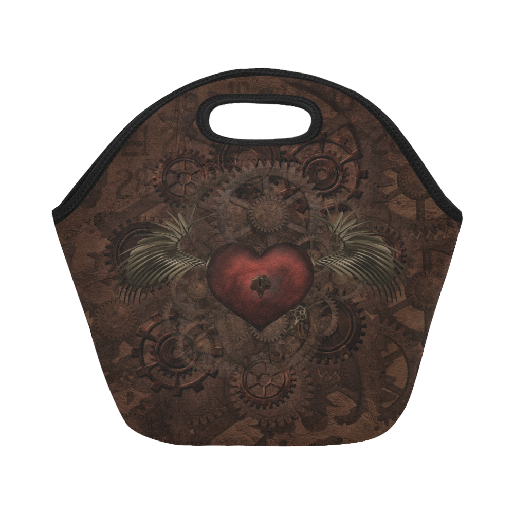 Awesome Steampunk Heart In Vintage Look Neoprene Lunch Bag/Small (Model 1669)