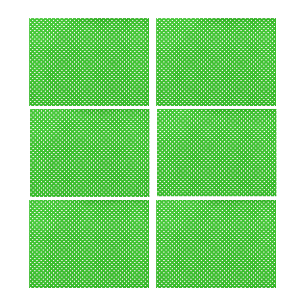 Green polka dots Placemat 14’’ x 19’’ (Set of 6)