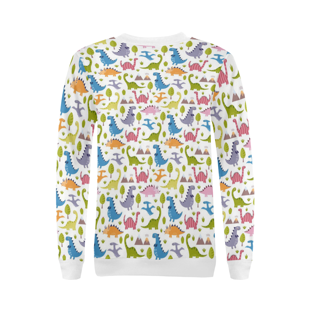 Dinosaur Pattern All Over Print Crewneck Sweatshirt for Women (Model H18)
