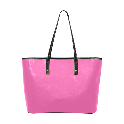 color hotpink Chic Leather Tote Bag (Model 1709)