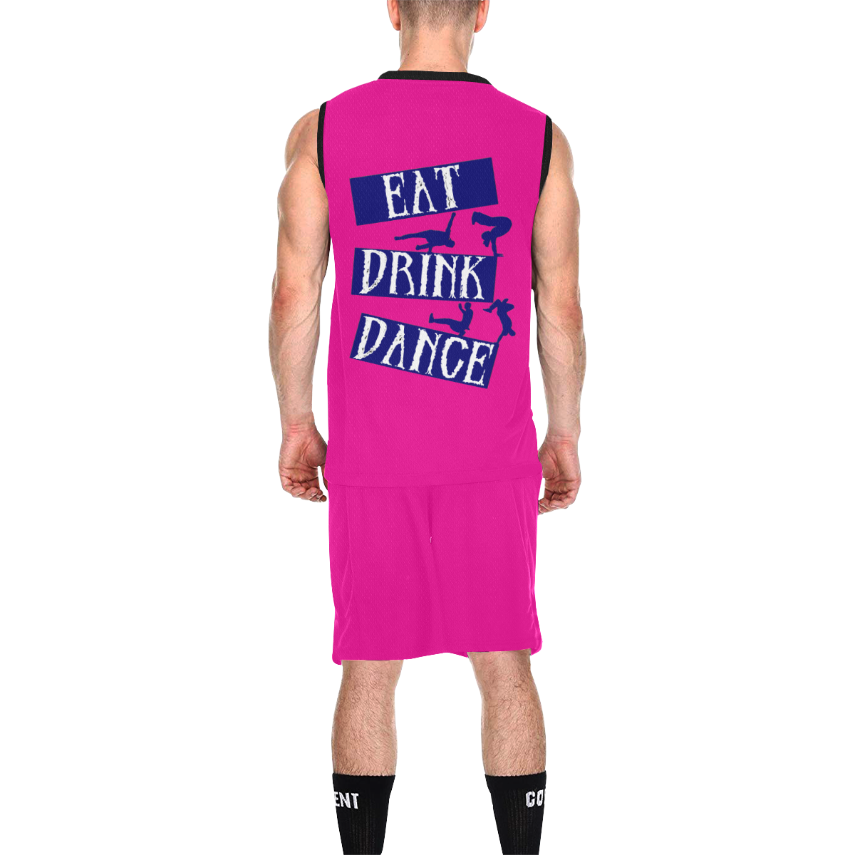 Break Dancing Blue / Pink All Over Print Basketball Uniform