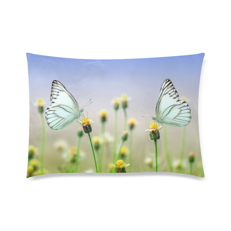 butterfly Custom Zippered Pillow Case 20"x30"(Twin Sides)