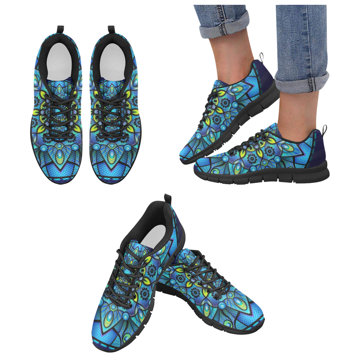 mandala-1094811 Women's Breathable Running Shoes (Model 055)