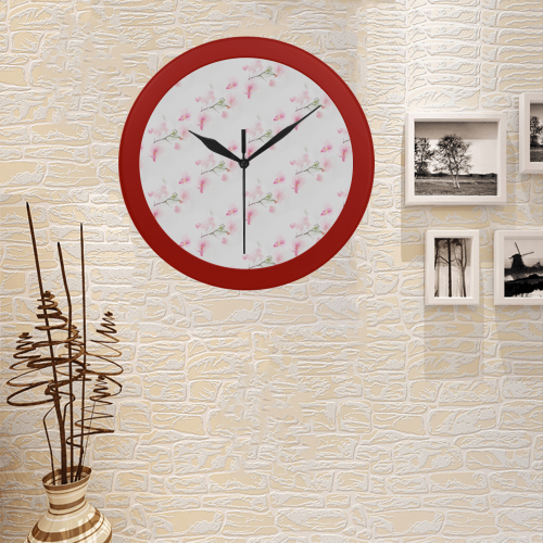 Pattern Orchidées Circular Plastic Wall clock