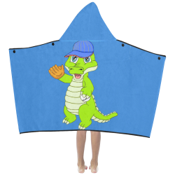 Baseball Gator Blue Kids' Hooded Bath Towels