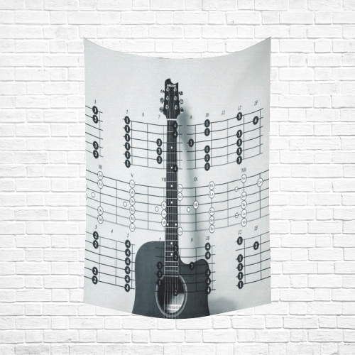 Guitar Chords Cotton Linen Wall Tapestry 60"x 90"