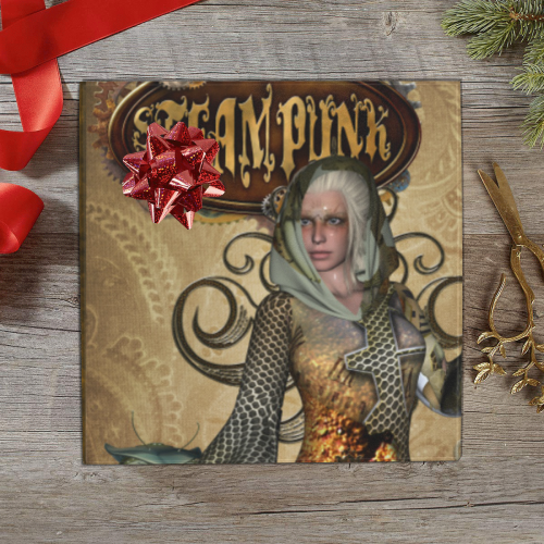 Steampunk lady with owl Gift Wrapping Paper 58"x 23" (5 Rolls)
