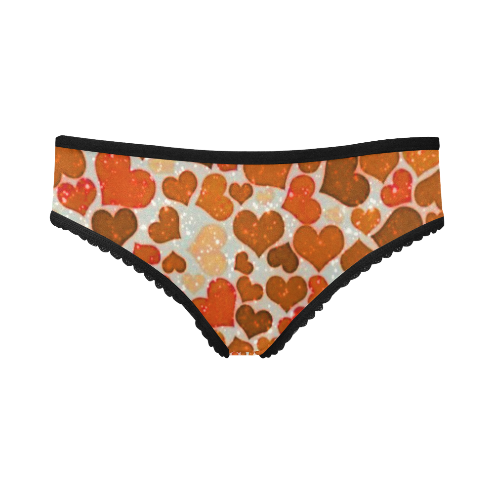 sparkling hearts,orange by JamColors Women's All Over Print Girl Briefs (Model L14)