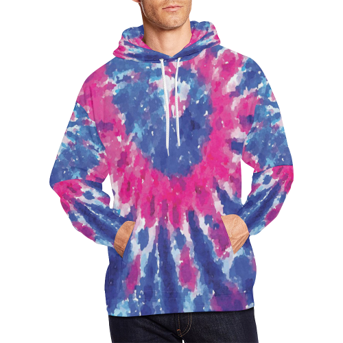 tyedye-pink All Over Print Hoodie for Men (USA Size) (Model H13)