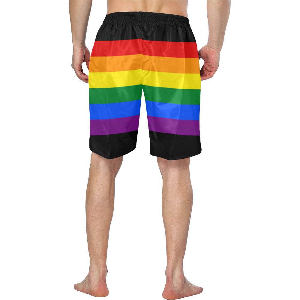 Gay Pride Rainbow Flag Stripes Men's Swim Trunk/Large Size (Model L21)