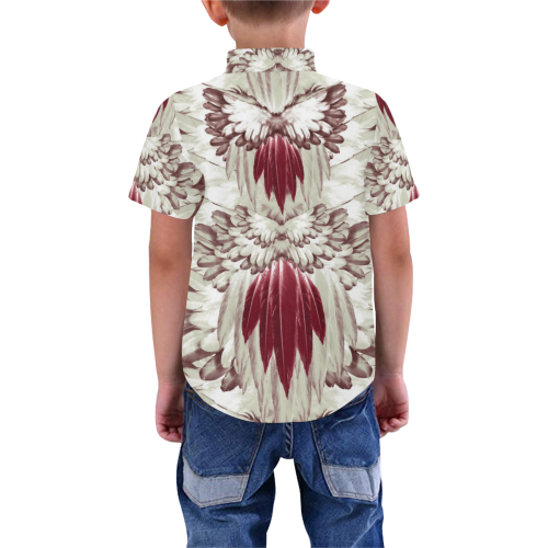 feathers12 Boys' All Over Print Short Sleeve Shirt (Model T59)