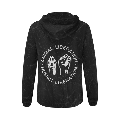 Animal Liberation, Human Liberation All Over Print Full Zip Hoodie for Women (Model H14)