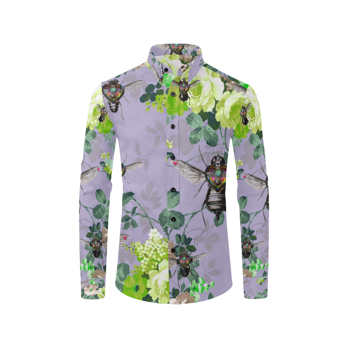 Psychedelic Beescape Men's All Over Print Casual Dress Shirt (Model T61)
