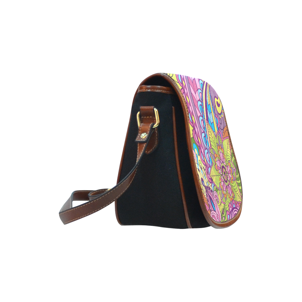 Tribal Art Saddle Bag/Small (Model 1649)(Flap Customization)