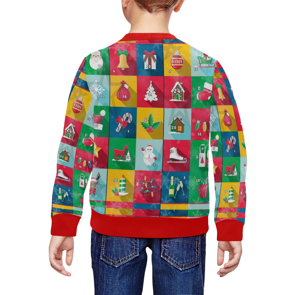 Christmas Calender by Nico Bielow All Over Print Crewneck Sweatshirt for Kids (Model H29)