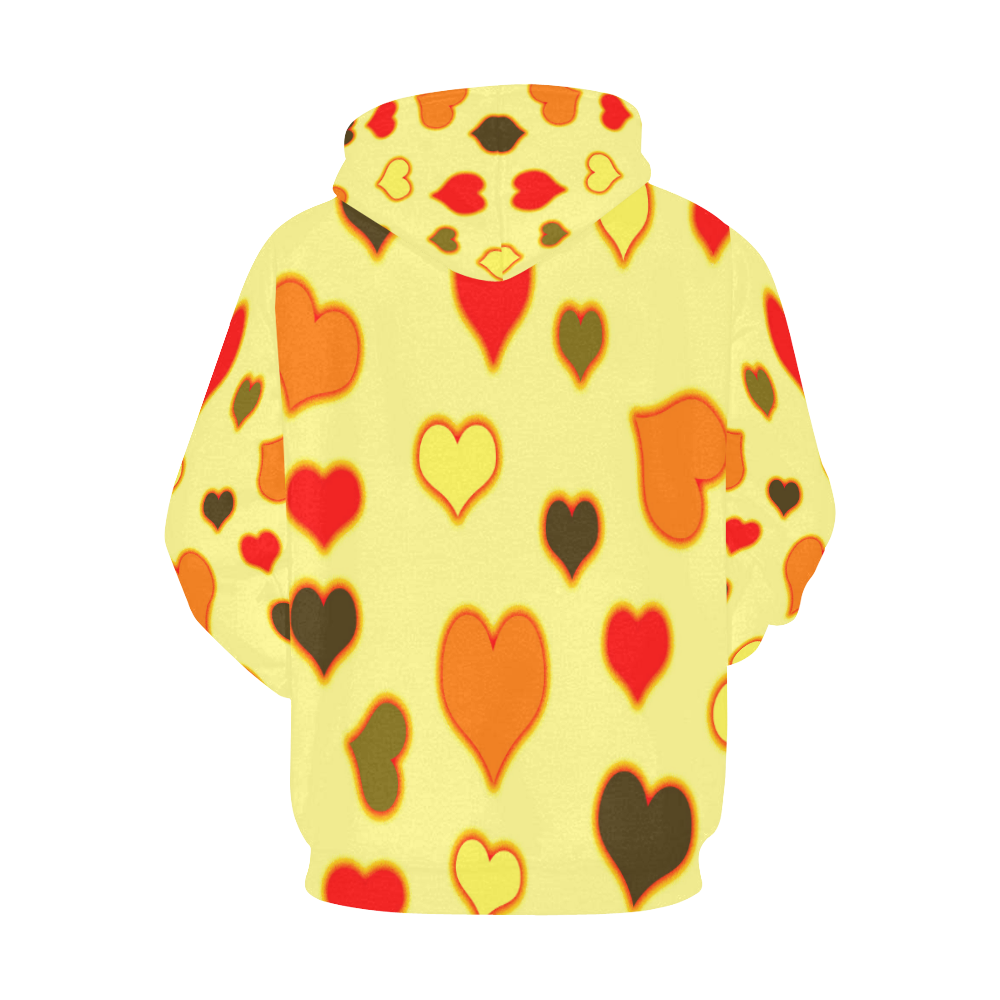Hearts Pattern All Over Print Hoodie for Women (USA Size) (Model H13)