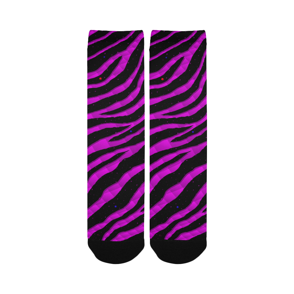 Ripped SpaceTime Stripes - Pink Women's Custom Socks