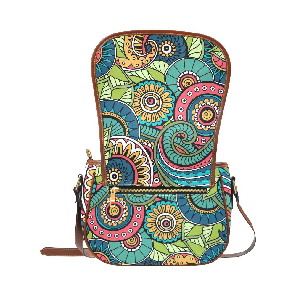 Mandala Pattern Saddle Bag/Small (Model 1649) Full Customization