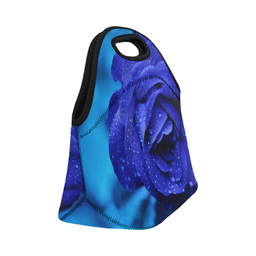 Blue rose Neoprene Lunch Bag/Small (Model 1669)
