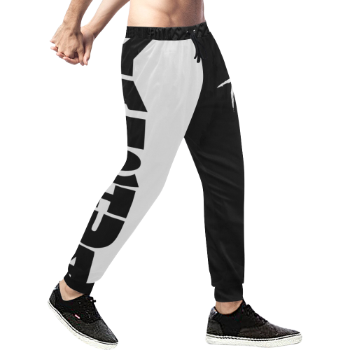 Yahshua Joggers (Black White) Men's All Over Print Sweatpants/Large Size (Model L11)