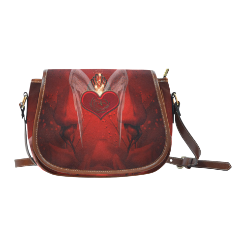 Heart with wings Saddle Bag/Large (Model 1649)