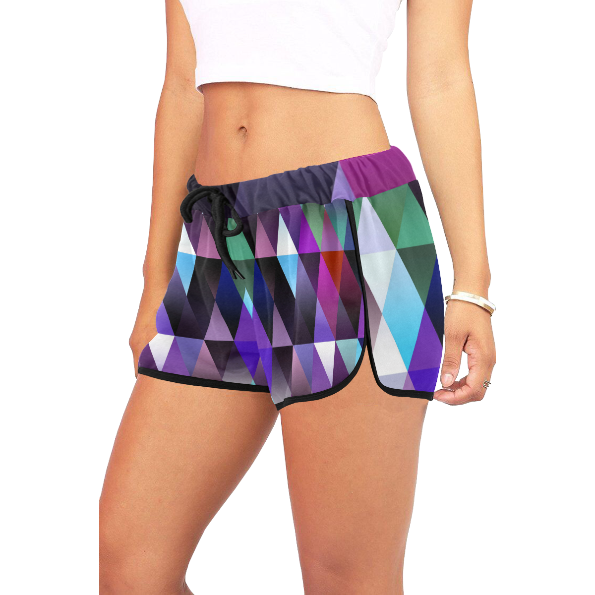 Dark Mosaic Shine 2 Women's All Over Print Relaxed Shorts (Model L19)