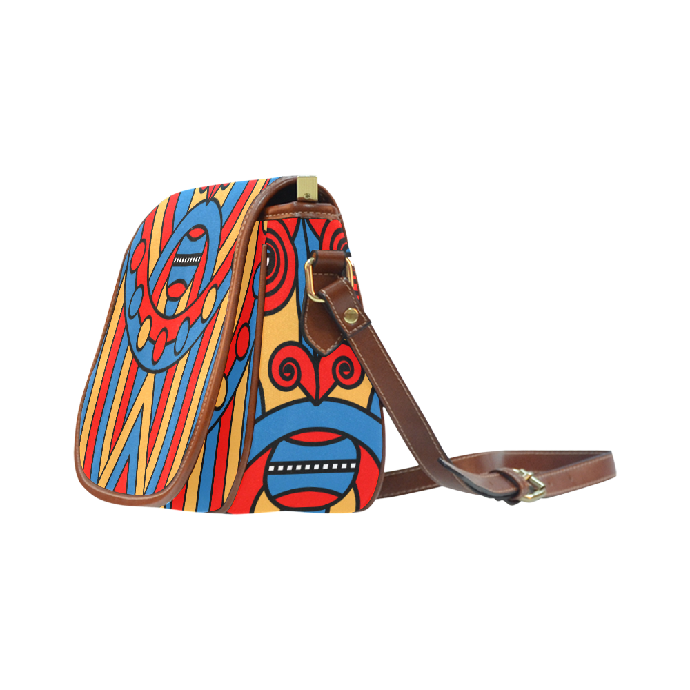 Aztec Maasai Lion Tribal Saddle Bag/Large (Model 1649)