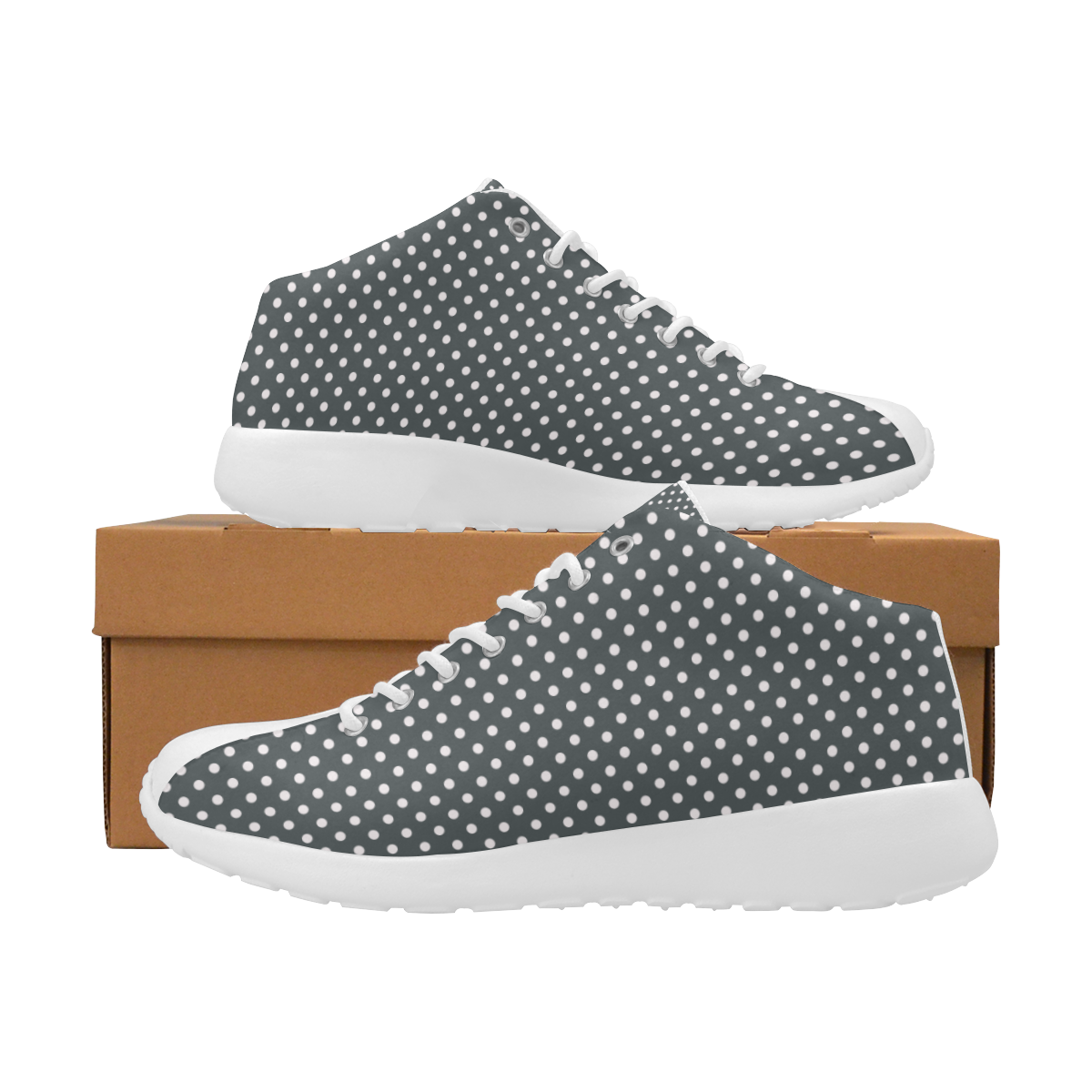 Silver polka dots Women's Basketball Training Shoes (Model 47502)