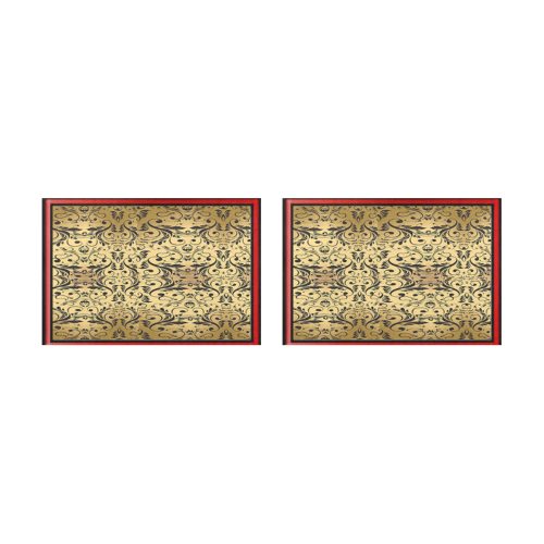 two pieces golden fancy foral placemat Placemat 12’’ x 18’’ (Set of 2)