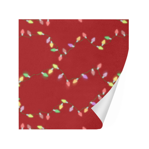Festive Christmas Lights  on Red Gift Wrapping Paper 58"x 23" (5 Rolls)