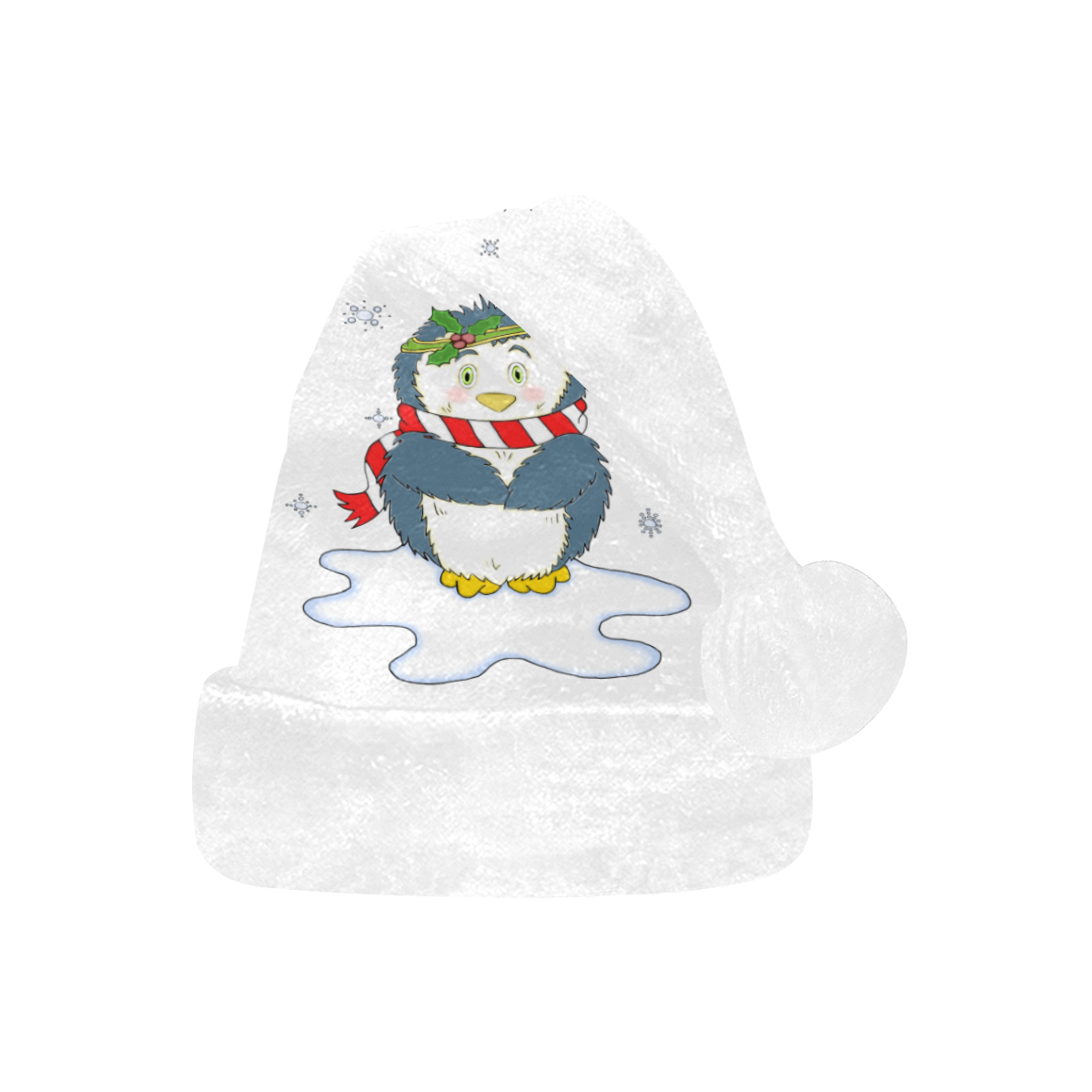 Adorable Christmas Penguin White Santa Hat