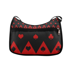 Las Vegas Black Red Play Card Shapes Crossbody Bags (Model 1616)