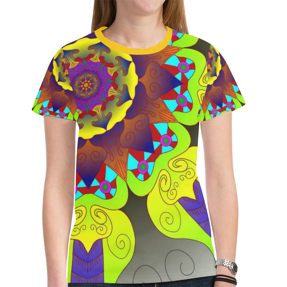 Growth New All Over Print T-shirt for Women (Model T45)