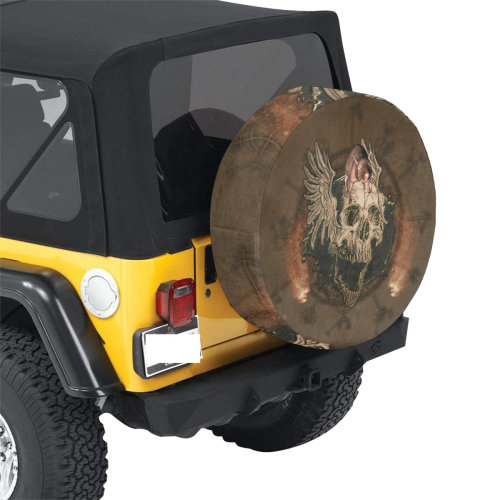 Awesome skull with rat 32 Inch Spare Tire Cover